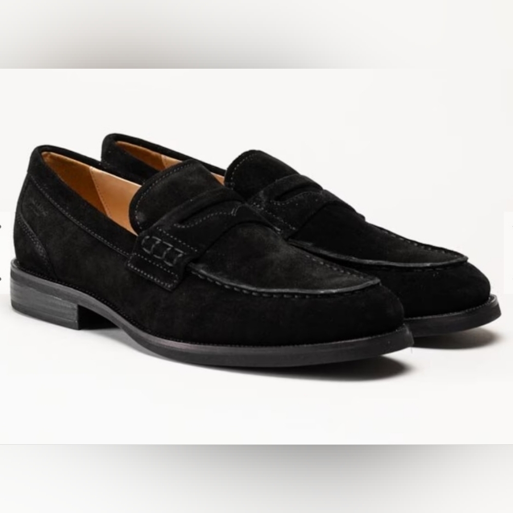 New Vagabond Mario penny loafer Black Suede all leather Men's Size 42